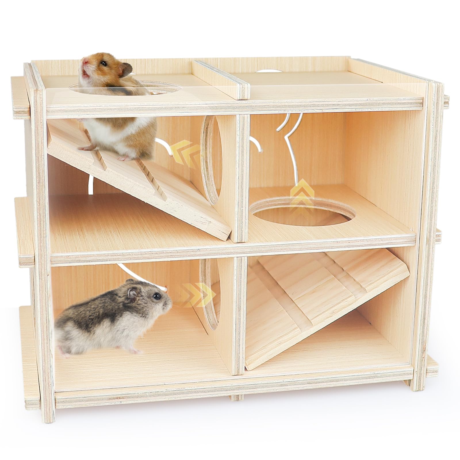 Photo 1 of Chngeary Hamster Toy Adventure Box,Multi Chamber Viewable Hamster House with Tunnel Meets The Nature of All Kinds and Sizes of Hamsters Rats Small pet Rodents(S)