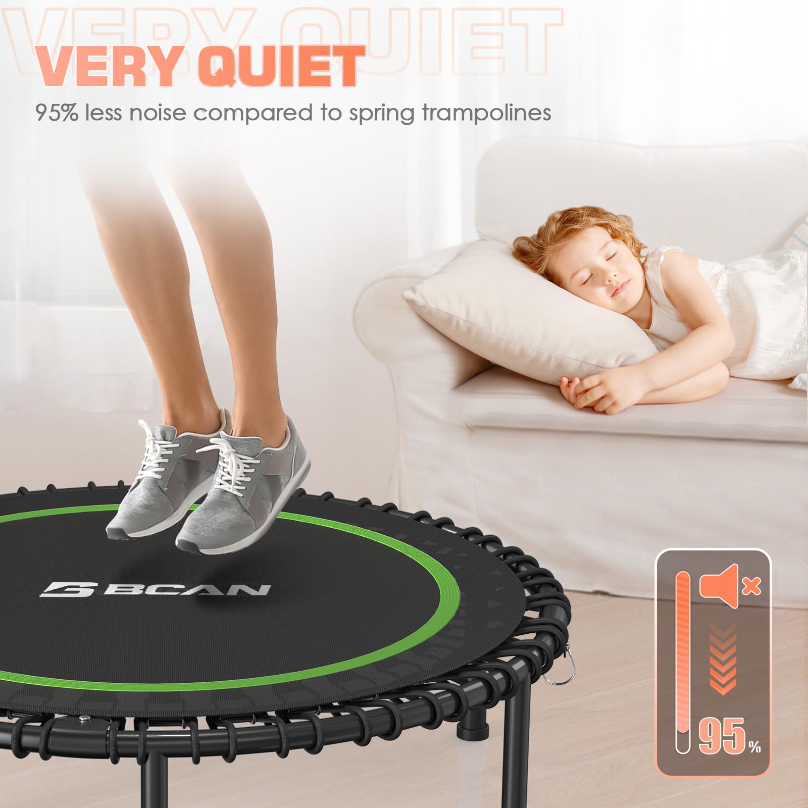 BCAN 550LBS Foldable Mini Trampoline