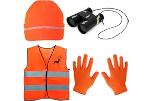 Yewong Kids Blaze Orange Hunting Costume Set Reflective Hunting Safety Vests and Beanie Set for Outdoor Hunting Hiking