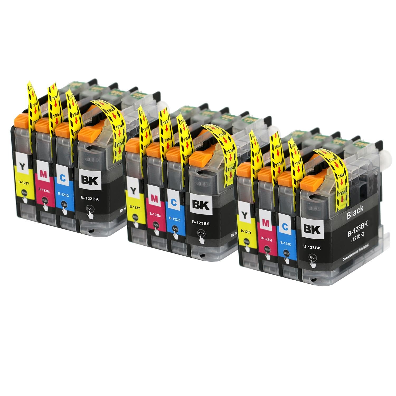Go Inks 3 Set of 4 Ink Cartridges to replace Brother LC123 Compatible/non-OEM for Brother DCP and MFC Printers (12 Inks), Black, Cyan, Magenta, Yellow,. Standard Capacity