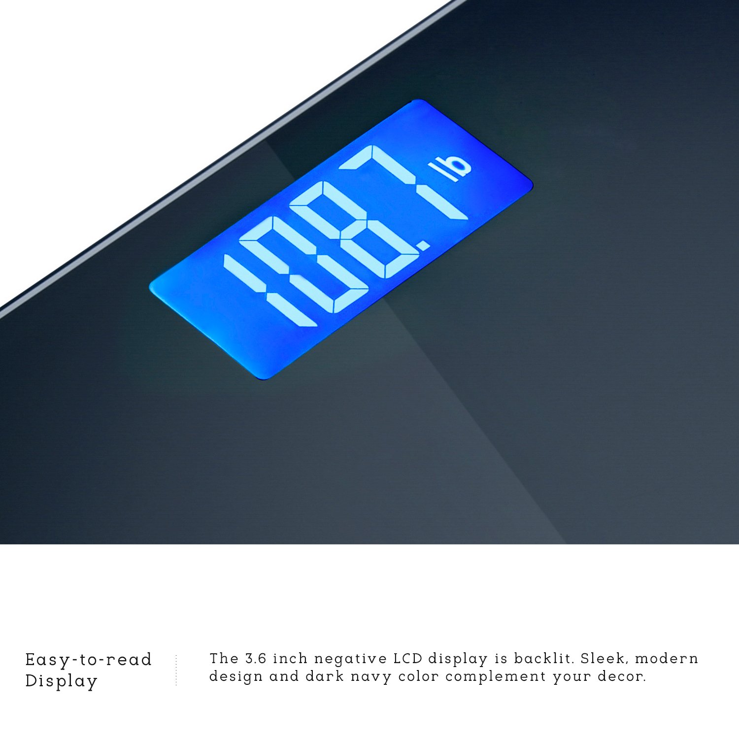 Innotech Digital Bathroom Scale With EasytoRead Backlit LCD on