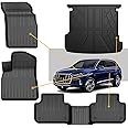 Original 2017-2024 2025 Q7/SQ7 Floor Mats & Cargo Liner for Audi Q7 All Model - Custom Fit Audi Q7 1st & 2nd Row TPE Floor Liner & Trunk Mat - All Weather Protection Car Mats for Q7 2017-2025