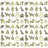 Youdiyla 80pcs Alloy Antique Silver Animal Series Dog Set Pendant Jewelry Making DIY Keychain Earrings Pendant Various Design Charms for Jewelry Making Bracelets Necklace
