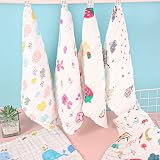 Lanjue 6 Pack Baby Washcloths Muslin 12x12 Inch 6-Layer Cotton Pink Girls view 2