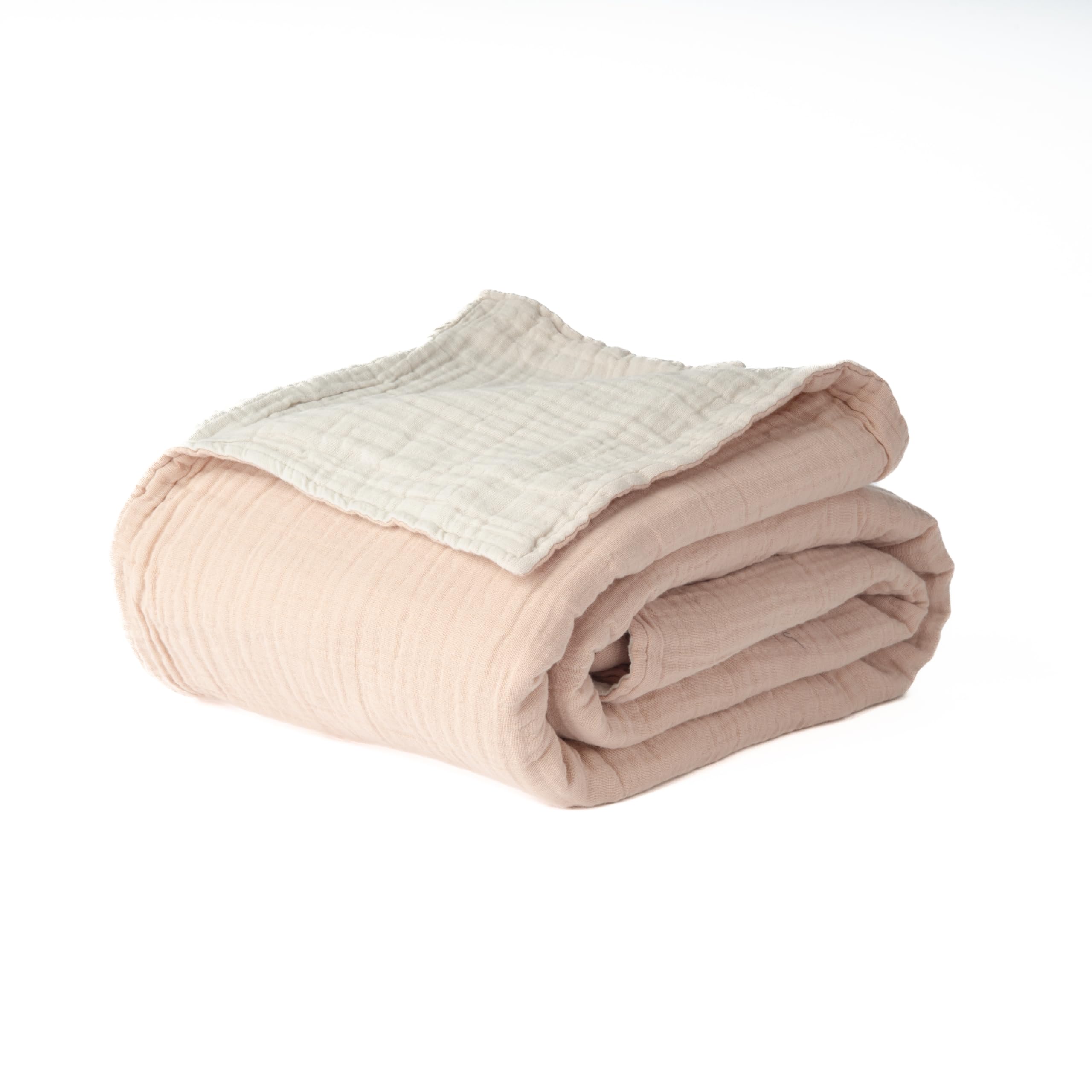 Photo 1 of Salt Earth 100% Cotton Muslin Blanket, Gauze 55"X75" Twin, 6 Layered for Couch, Bed, Living Room, Home, Lightweight & All Season Blankets & Throws, Easy wash, Skin Friendly (Rose Dust/Moonbeam)