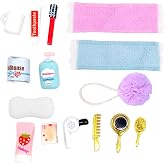 15 PCS Mini Bath Accessories for Dollhouse Decoration, Miniature Toothpaste Toothbrush Bath Sponge Duck