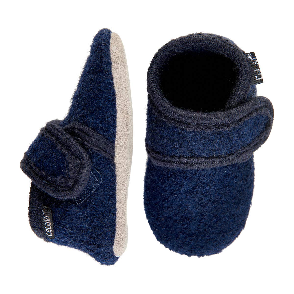 Celavi Unisex Baby Wool Shoe Slippers, darkblue, 1 UK Child