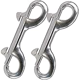 Yeebline Double Ended Bolt Snap Hook, 2-Pack 3-1/2 in 316 Stainless Steel Marine Grade Double End Trigger Snaps Metal Clips for Diving, Dog Leash, Key Chain, Horse Tack, Pet Feed Buckets