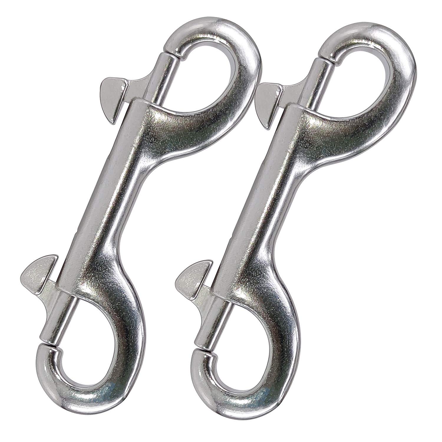 Yeebline Double Ended Bolt Snap Hook, 2-Pack 3-1/2 in 316 Stainless Steel Marine Grade Double End Trigger Snaps Metal Clips for Diving, Dog Leash, Key Chain, Horse Tack, Pet Feed Buckets