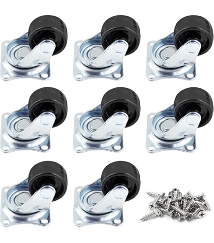 OGETFUUR 5 In. X 6 In. PVC Caster Wheels With Top Plate, Industrial