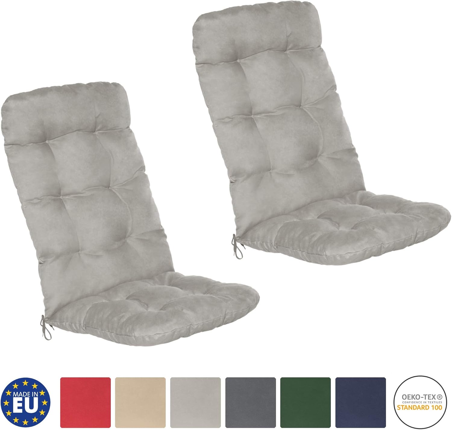 Beautissu 2er Set Hochlehner Auflagen Set Flair HL 120x50x8cm