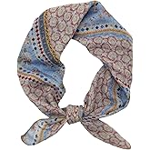 Pemilosci Retro Style Large Cotton Blend Hair Bandana Headband, Head Wrap, Hair Neck Scarf for Women 24 x 24 inch