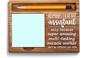 VIZUZI Administrative Assistant Sticky Note Holder, Administrative Assistant Gifts, Administrative Assistant Thank You Appreciation Gifts for Women, Men, Coworkers, Self-Stick Note Pad Holders ZSS22