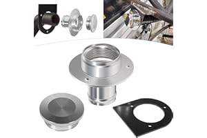 17-2530 Aluminum Remote Fuel Tank Filler Neck with Gas Cap & Weld-On Steel Bracket, fits 2-inch Filler Hose, 2.00 Inch Remote