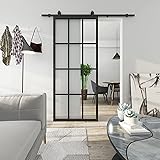 JUBEST DIY Glass Sliding Barn Door, 36in x 84in