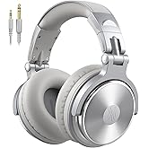 OneOdio Wired Over Ear Headphones Studio Monitor & Mixing DJ Stereo Headsets with 50mm Neodymium Drivers and 1/4 to 3.5mm Jack for AMP Computer Recording Podcast Keyboard Guitar Laptop - Silver