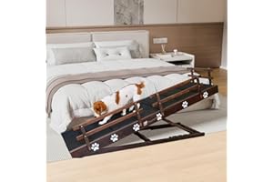 Efficraft 63 Inch Dog Ramp, 6 Level Adjustable Height Folding Pet Ramp for High Beds, Elevates Up to 40 Inches - Portable for Senior Medium & Large Dogs and Cats