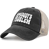 Somebody Problem Hat Womens Fashionable Cap for Womens AllBlack Caps Low Profile Unique Gifts for Farmers