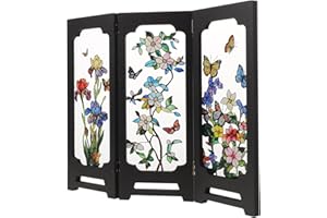 SUPVOX Mini Folding Screen Desktop Divider Asian Room Divider Tabletop Decorative Screen for Office Home