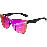 FEISEDY Trendy Rimless Mirrored One Piece Lens Sunglasses Reflective Sun Glasses B4114