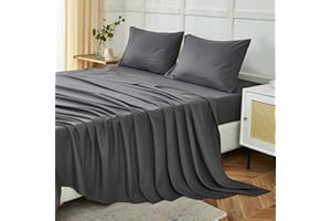 ILAVANDE Grey Queen Sheets Set, 4 Piece Hotel Luxury Super Soft 1800 Series Microfiber Queen Bed Sheets Set-Wrinkle Free & Breathable-14 Deep Pocket Sheets for Queen Size Bed(Queen,Grey)