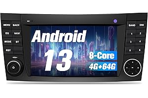 Ponskoy Car Radio for Mercedes Benz E Class W211 E200 E220 E240 E270 E280 E300 E320 E350 E430 E500 E55AMG E550 E63AMG 2002-2009, 7" Wireless Carplay Android Auto Upgrade Head Unit WIFI Radio Bluetooth