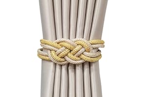 Magnetic Curtain Tieback Chinese Knot Drapery Tie Back Window Holder Decorative Drape Ties for Bedroom Living Room Office Caf