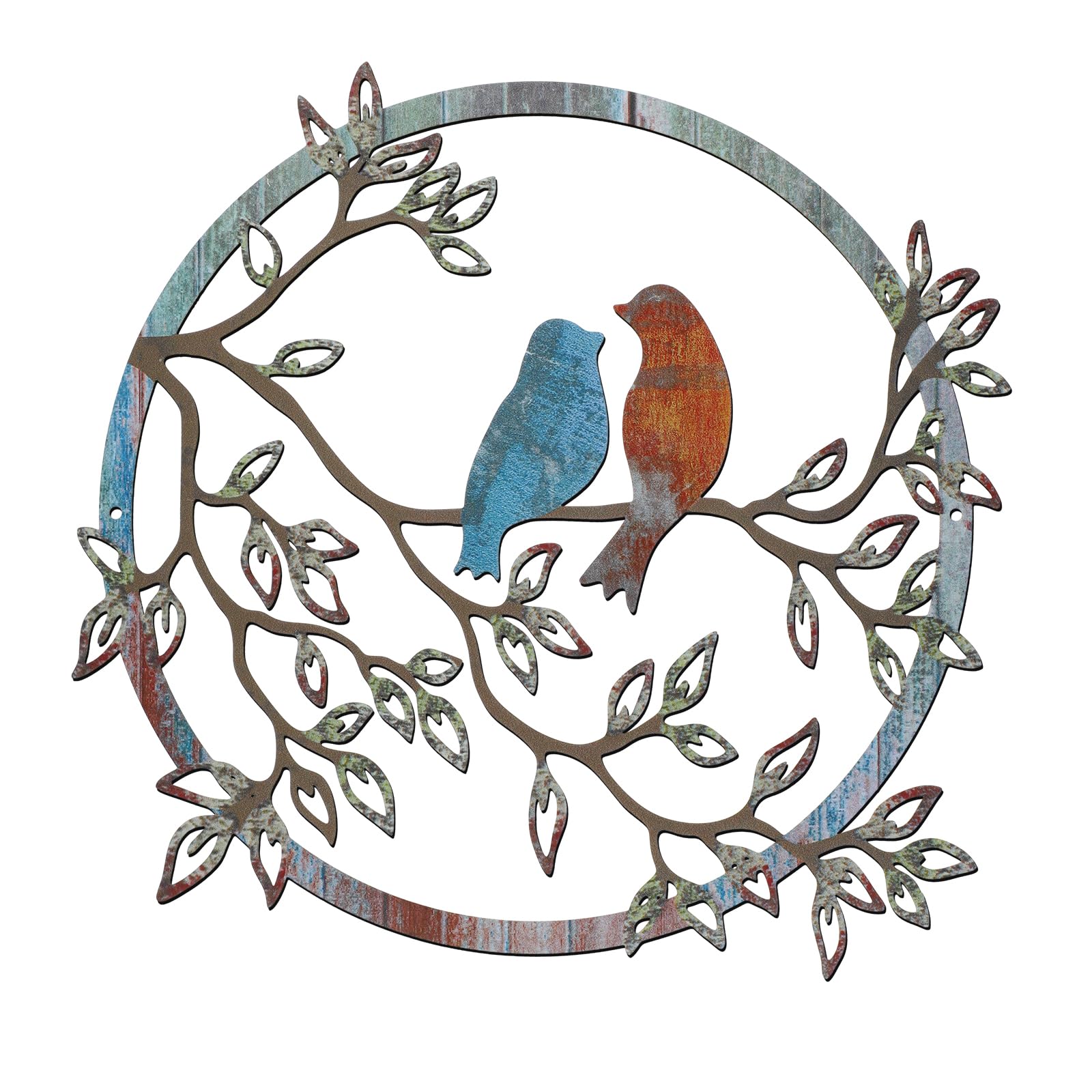 Ferraycle Metal Wall Art Bird on Tree Branch Silhouette Bird Art Decor ...