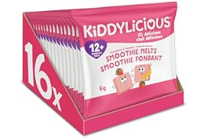 Kiddylicious Strawberry & Banana Smoothie Melts - Delicious Snacks for Kids - Non-GMO - 100% Fruit - Lactose Free - No preser