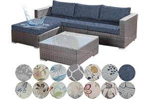 Water-Repellent Outdoor Sofa Cushion Cover Stretch Seat Cover, Replacement Furniture Slipcover for Garden Bench, Rattan Furni