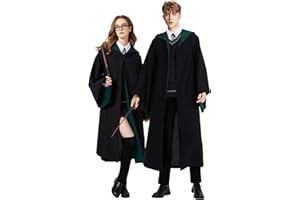 Loiahoer Unisex Wizard Robe Cloak,Magical College Outfit Cape Hooded,Wizard Halloween Costume for Women & Men