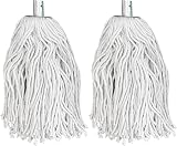 TDBS PY.16 Pure Yarn Cotton Mop Head Replacement 2 Pack Galvanized Socket Heavy