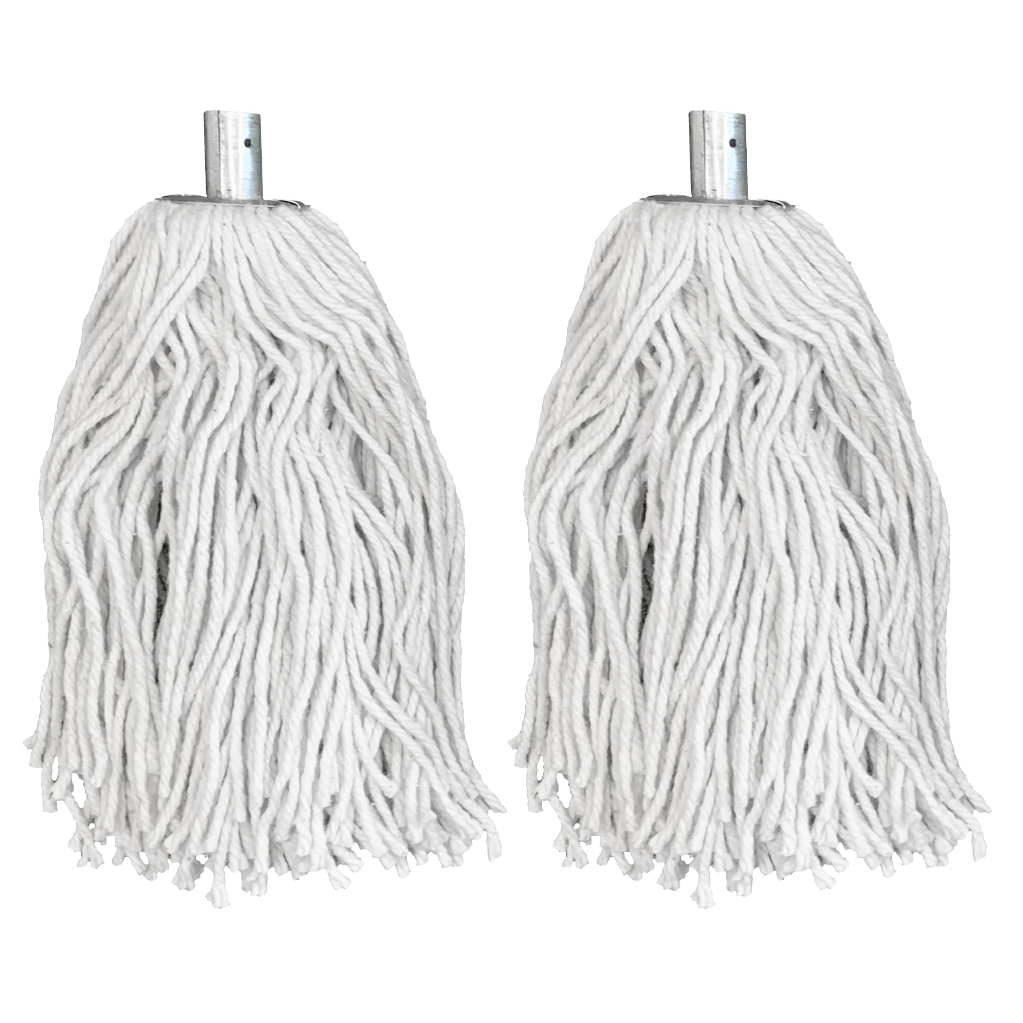 Pack of 2 PY.16 Pure Yarn Cotton Mop Head Replacement with Galvanized Socket - Heavy-Duty for All-Around Floor Cleaning