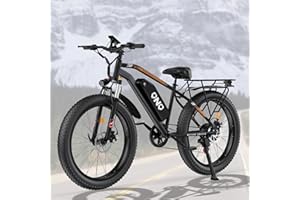 FREGOGO Adult Fat Tire Electric Bike 1500W Peak Motor - 48V 15Ah Fast Electric Mountain Bike, 28MPH & 60 Miles Long Range Ebike, 26" All Terrain E-Bike for Men Women with Lockable Suspension & 7 Speed Gears