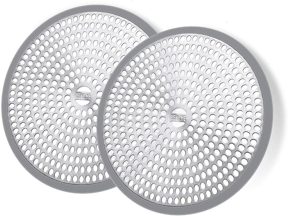 LEKEYE Shower Hair Catcher Drain Protector Strainer 2 Pack Stainless Steel