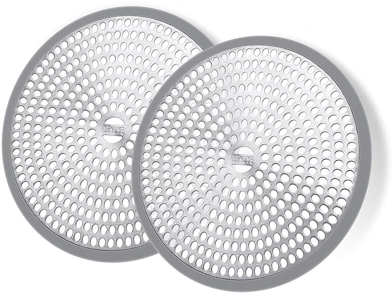 LEKEYE Shower Hair Catcher Drain Protector Strainer 2 Pack Stainless Steel
