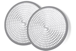 LEKEYE Shower Hair Catcher Drain Protector Strainer-Steel & Silicone 2 Pack