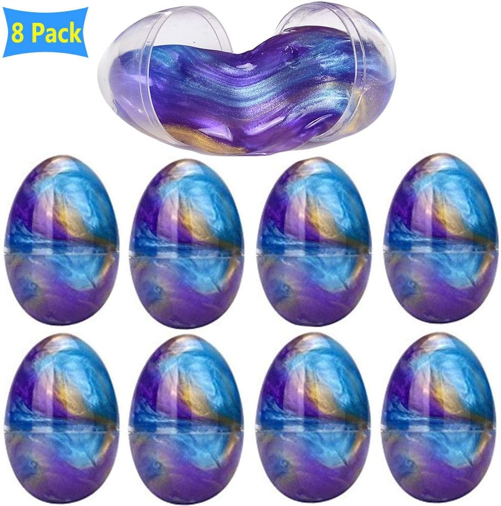 THToy Floam Slime Mud Colorful Fluffy Slime Toy,Crystal Clay Jumbo Slime Stress Relief Toy Easter Egg Gift for Kids and Adult 8 Pack 16 oz