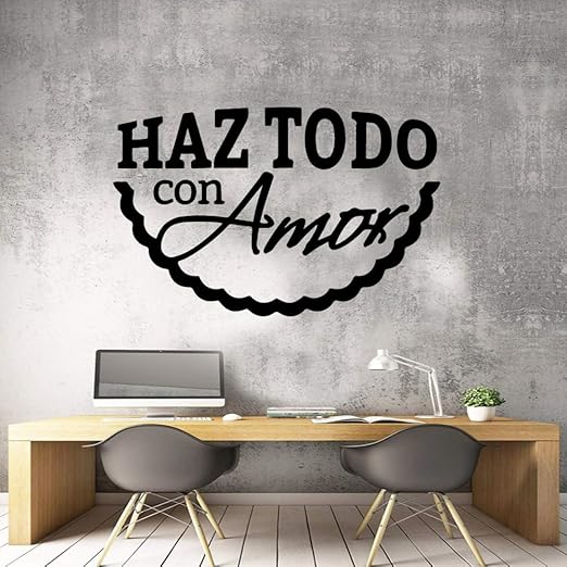 Zaosan Frase Espanola Personalizada Arte De La Pared Aplique Etiqueta De La Pared Pvc Sala De Estar Dormitorio Decoracion De La Pared Material Mural Etiqueta De La Pared Amazon Es Hogar