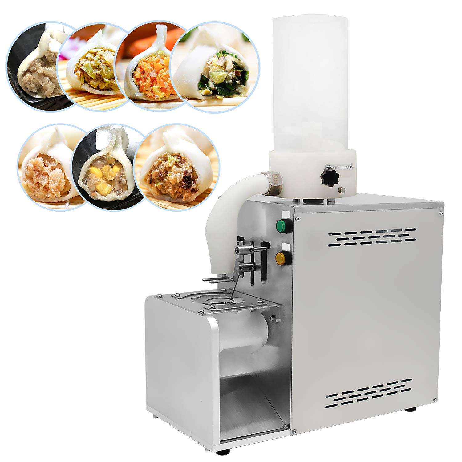 Hanchen Electric Dumpling Machine 600～800 pcs/h Semi-Automatic Dumpling Gyoza 110v Potsticker Empanada Perogi Maker for Home Restaurant Canteen School Commercial Use (φ90mm)