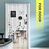 SULIVES String Curtains Door Fly Screen Curtain 100x200cm Silver view 6