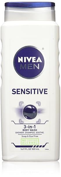 NIVEA FOR MEN BODY WASH, SENSITIVE, 16.9 FL OZ