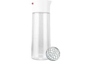 Whiskware Tritan Plastic BlenderBall Whisk Leak Proof Salad Shaker Bottle for Fresh, Homemade Dressings, 2.5 Cups, White
