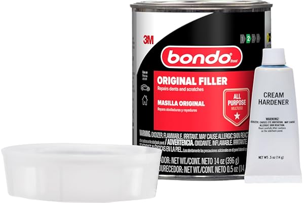 Bondo Body Filler, Original Formula for Fast, Easy Repair & Restoration of your Vehicle, 00261, Filler 14 oz and 0.5 oz Hardener, 1 Can