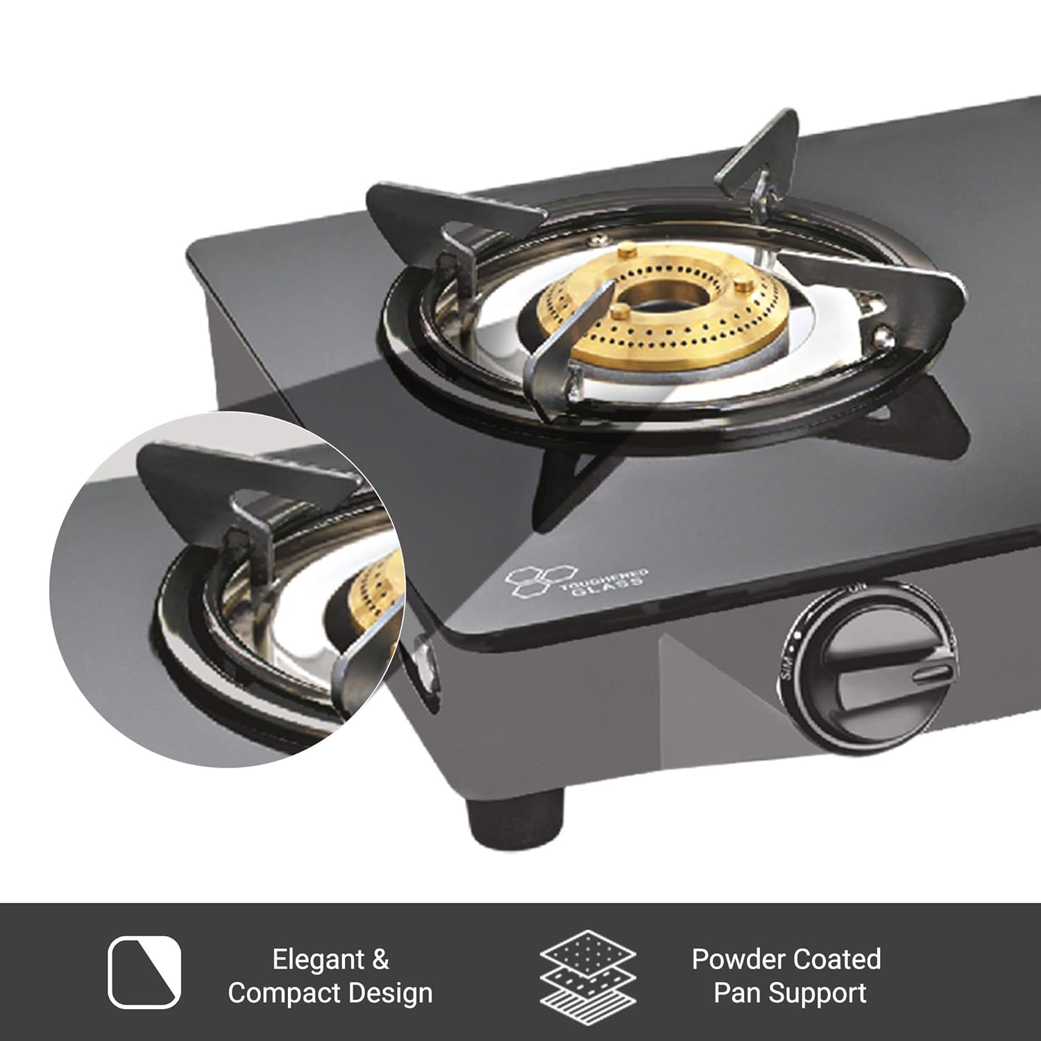 Magic Glass Top Gas Stove 2 Burner with 2 Year Warranty Superflame