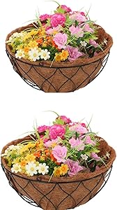 Large 24 Inch Coco Fiber Replacement,1/2/4PCS Round Replacement Coco Liner for Hanging Basket,100 Natural Coconut Fiber Plant Basket Liner for Garden Planter Flower Vegetables Pot (24 inch Round)