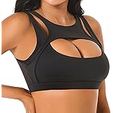 Betaven Push up Sports Bra for Women Sexy Hollow Crop Tops with Removable Cups Workout Fitness Yoga Bra Medium Support