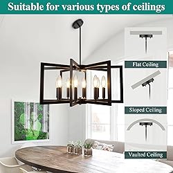 Bairth 8-Light Black Chandelier, Farmhouse Dining