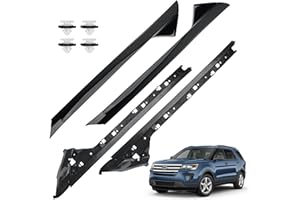 MOJIOO 4 PCS Windshield A-Pillar Trim Molding Set Compatible with Ford Explorer 2011-2019,Driver &Passenger Side,Outer & Inner Trim Kit BB5Z-7803145-AA,BB5Z-7803145-BA,BB5Z-7803136-BA，BB5Z-7803144-AA