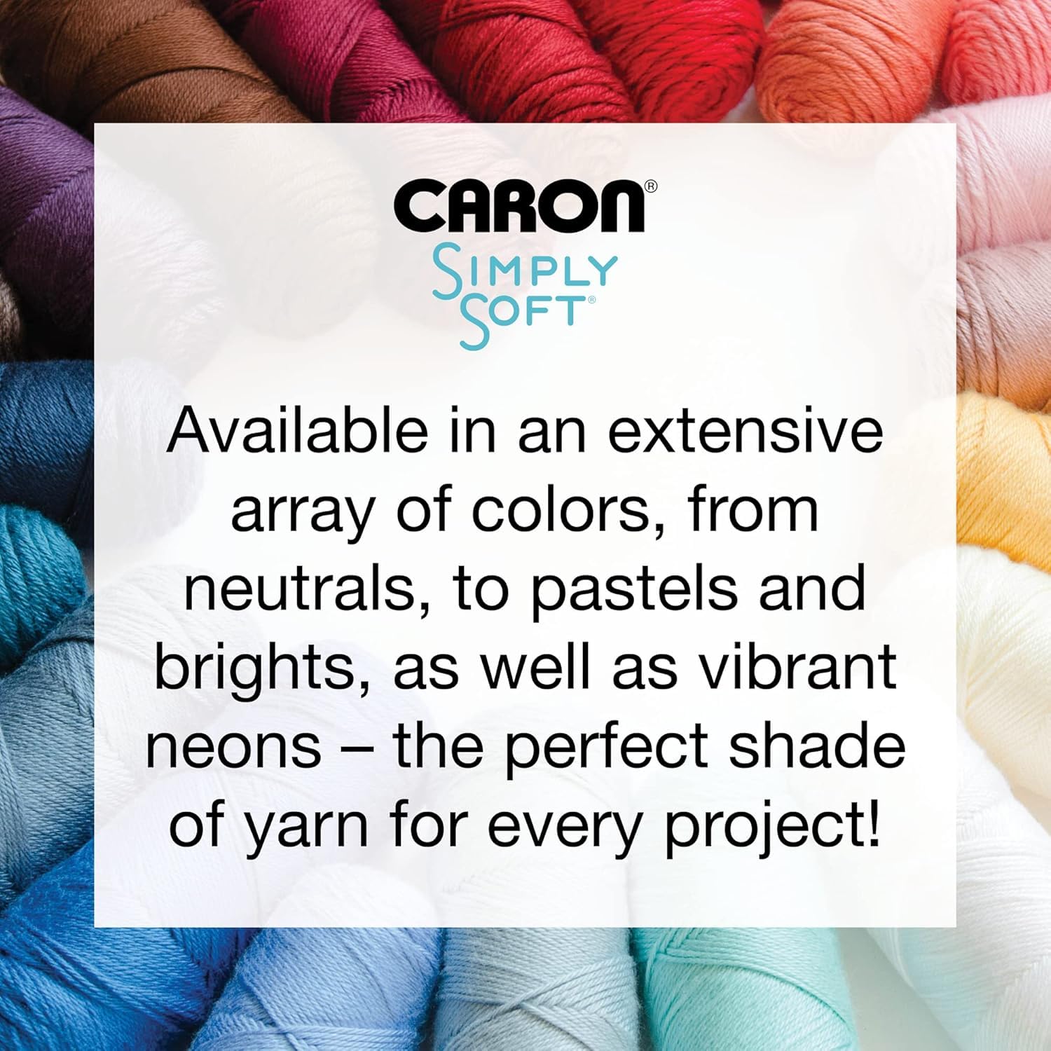 Caron Simply Soft Solids Yarn (4) Medium Gauge 100% Acrylic - 6 oz - White - Machine Wash & Dry